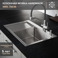 Кухонная мойка Ростовская Мануфактура Сантехники 78 MRK-7851R Нержавеющая сталь — фото 1, Кухонные мойки