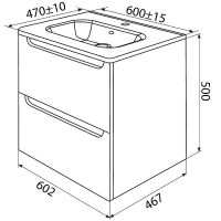 Тумба с раковиной Iddis Edifice 60 EDI60B0i95K подвесная Голубая — фото 10, Мебель для ванной