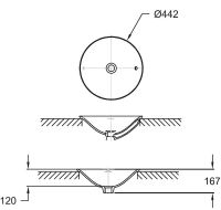 Раковина Jacob Delafon Carillon 45 E96118-0 Белая — фото 2, Раковины встраиваемые сверху