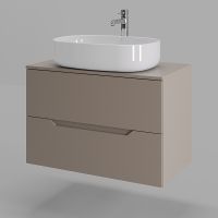 Тумба с раковиной Orange Line 80 Li-80TuLMDF+B04-600W подвесная Латте матовый — фото 2, Тумбы с раковиной