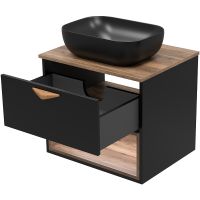 Товар: Тумба под раковину Brevita Bergen 60 BER-07060-19-02-1Я подвесная Черная матовая Дуб Галифакс олово - фото 7 Тумба под раковину Brevita Bergen 60 BER-07060-19-02-1Я подвесная Черная матовая Дуб Галифакс олово — фото 7, Мебель для ванной