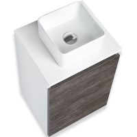 Тумба под раковину Runo Бари 40 00-00001376 подвесная Железный камень Белая — фото 6, Мебель для ванной