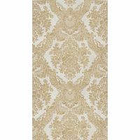 Обои Casadeco Palazzo 83551304 Винил на флизелине (0,53*10,05) Белый/Золото, Дамаск — фото 1, Обои для стен