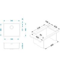 Товар: Кухонная мойка Alveus Kombino 50 Monarch Anthracite SAT-90 540x440x195 F/S 1121284 Антрацит - фото 5 Кухонная мойка Alveus Kombino 50 Monarch Anthracite SAT-90 540x440x195 F/S 1121284 Антрацит — фото 5, Кухонные мойки
