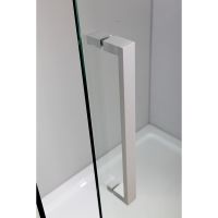 Душевой уголок Black&White Stellar Wind S202 90х90 2029090 профиль Серебристый хром стекло прозрачное — фото 2, Душевые уголки