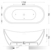 Товар: Акриловая ванна Art&Max 170х78 AM-502-1700-785 без гидромассажа - фото 5 Акриловая ванна Art&Max 170х78 AM-502-1700-785 без гидромассажа — фото 5, Ванны