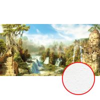 Фреска Ortograf Горы 6613 Фактура бархат FX Флизелин (5,3*2,7) Зеленый/Голубой/Бежевый, Горы/Пейзаж/Природа — фото 1, Фрески