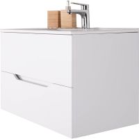 Тумба с раковиной Orange Line 80 Li-80Tuw+Ra подвесная Белая матовая — фото 6, Тумбы с раковиной