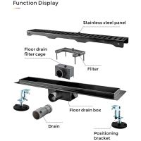 Товар: Душевой лоток Gappo G87007-39 с решеткой Оружейная сталь - фото 4 Душевой лоток Gappo G87007-39 с решеткой Оружейная сталь — фото 4, Душевые лотки