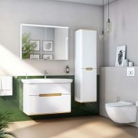 Тумба с раковиной Vitra Sento 100 60826 подвесная Белая матовая — фото 2, Тумбы с раковиной