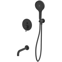 Смеситель для ванны Whitecross Y black YSET06TOPBL Черный матовый — фото 1, Смесители