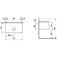 Тумба под раковину Laufen New Classic 78 4.0601.1.085.628.1 подвесная Черный дуб — фото 3, Мебель для ванной