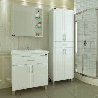 Зеркальный шкаф СанТа Дублин 75 123006 Белый — фото 3, Зеркальные шкафы в ванную