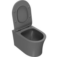 Унитаз Point Вега подвесной Серый матовый с сиденьем Микролифт арт-PN41711GM — фото 4, Подвесные унитазы