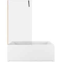 Шторка на ванну Allen Brau Infinity 3 80 3.21065.60 профиль Медь браш стекло прозрачное — фото 2, Неподвижные шторки для ванной