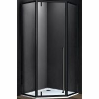 Душевой уголок Vincea Penta 100х100 VSP-3P100CLB профиль Черный стекло прозрачное — фото 1, Душевые уголки трапеция