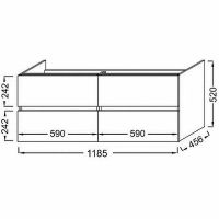 Тумба под раковину Jacob Delafon Tolbiac 120 EB2384-J5 подвесная Белый глянец — фото 3, Тумбы под раковину