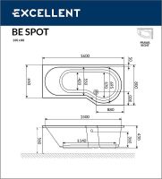 Товар: Акриловая ванна Excellent Be Spot 160x80 R WAEX.BSP16.RELAX.GL с гидромассажем - фото 8 Акриловая ванна Excellent Be Spot 160x80 R WAEX.BSP16.RELAX.GL с гидромассажем — фото 8, Ванны