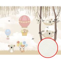 Фреска детская Ortograf Для самых маленьких 33733 Фактура флок FLK Флизелин (3,4*2,7) Бежевый/Разноцветный, Животные/Воздушные шары арт-33733 (флок FLK) — фото 1, Фрески