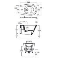 Биде Simas Gambassi GA19bi*1 подвесное Белое — фото 3, Биде