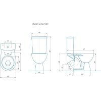 Унитаз компакт Rosa Уют 4630055558384 Белый с бачком и сиденьем — фото 3, Напольные унитазы