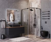 Товар: Зеркало Bond Loft 100x80 M35ZE-10080 с подсветкой Черное глянцевое с бесконтактным выключателем - фото 2 Зеркало Bond Loft 100x80 M35ZE-10080 с подсветкой Черное глянцевое с бесконтактным выключателем — фото 2, Зеркала в ванную комнату