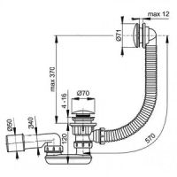 Слив-перелив Kaiser 8003 полуавтомат Хром — фото 2, Сливы-переливы