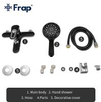 Смеситель для ванны Frap H49-6 F3249-6 Черный матовый Хром — фото 10, Смесители