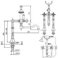Смеситель для ванны Cezares Lord LORD-VDPS2-03/24-M Золото 24 карат — фото 2, Смесители