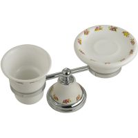 Стакан для зубных щеток с мыльницей Migliore Provance 17677 Хром Белый — фото 4, Мыльницы