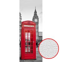 Фотообои Divino A-070 Фактура холст Винил на флизелине (1*2,7) Серый/Красный, Город — фото 1, Обои для стен