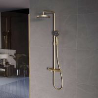 Душевая система Vincea Rim VSFS-2RM1BG Брашированное золото — фото 2, Душевые стойки