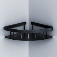 Комплект душевого уголка с душевой системой и аксессуарами AM.PM Gem 80x80 WK90EM профиль Черный матовый стекло прозрачное — фото 35, Душевые уголки четверть круга