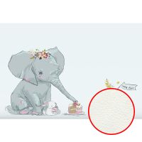 Фреска детская Ortograf Для самых маленьких 32938 Фактура флок FLK Флизелин (4*2,7) Голубой, Животные — фото 1, Фрески