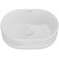 Раковина Kerama Marazzi Artbasin Sabbia 50 SA.wb.50\WHT Белая глянцевая — фото 1, Раковины накладные
