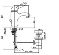 Смеситель для раковины Cezares Elite ELITE-LSM1-02-M Бронза — фото 2, Смесители