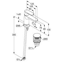 Смеситель для раковины Kludi Louva 242663975 Черный матовый — фото 2, Смесители