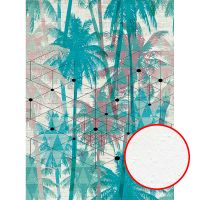 Фреска Ortograf Oasis 32773 Фактура бархат FX Флизелин (2*2,7) Синий/Серый/Розовый, Деревья/Геометрия арт-32773 (бархат FX) — фото 1, Фрески