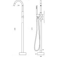 Смеситель для ванны Black&White Universe UK8320B 8320BUK Черный матовый — фото 5, Смесители