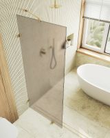 Душевая перегородка Maybah Glass MGD-265-3 790x1950 коннектор стена-стекло Золото стекло бронзовое матовое — фото 4, Душевые перегородки