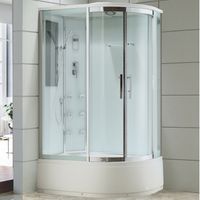 Душевая кабина Black&White Galaxy 550712l с гидромассажем профиль Серебристый хром задняя стенка Белая — фото 1, Душевые кабины