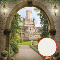 Фреска Ortograf Замки 5693 Фактура флок FLK Флизелин (2,7*2,7) Бежевый/Зеленый, Замки — фото 1, Фрески