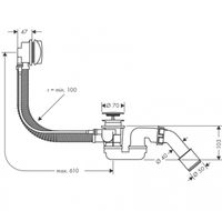 Слив-перелив Hansgrohe Flexaplus 58143000 полуавтомат Хром — фото 2, Сливы-переливы
