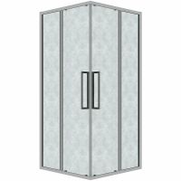 Душевой уголок Grossman Cosmo 90х90 300.K33.02.9090.10.02 профиль Хром стекло шиншилла — фото 9, Квадратные душевые уголки