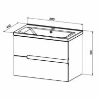 Товар: Тумба с раковиной Orange Line 80 TP-LIB 80 подвесная Белая - фото 5 Тумба с раковиной Orange Line 80 TP-LIB 80 подвесная Белая — фото 5, Мебель для ванной