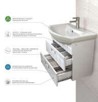 Тумба под раковину Vigo Diana 70 tp.DIA.BAL.70.2Y подвесная Белая — фото 6, Тумбы под раковину