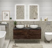 Тумба под раковину BelBagno Etna 140 ETNA-1400-4C-SO-2-RW подвесная Rovere Moro — фото 17, Тумбы под раковину