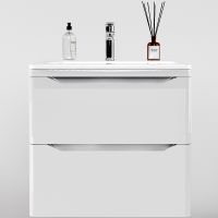 Тумба под раковину Style Line Марелла 70 Люкс Plus СС-00002408 подвесная Белый глянец антискрейтч — фото 1, Мебель для ванной