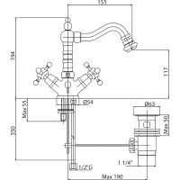 Смеситель для биде Cezares Lord-BS2-02 Бронза — фото 3, Смесители