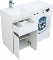 Тумба с раковиной Aquanet Токио 110 L 239204 Белая — фото 11, Тумбы с раковиной